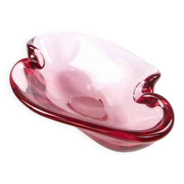 Bol à fruits moderne du milieu du siècle, en verre, Val Saint Lambert, Belgique, années 1950.