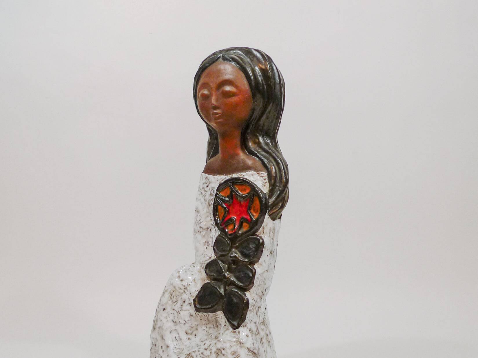 Handcrafted Ceramic Woman Sculpture by Rogier Vandeweghe for Perignem 1960s
