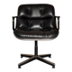 Charles Pollock Executive office chair in black leather, Knoll