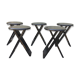 Set of 5 folding Suzy stools by Adrian Reed, black