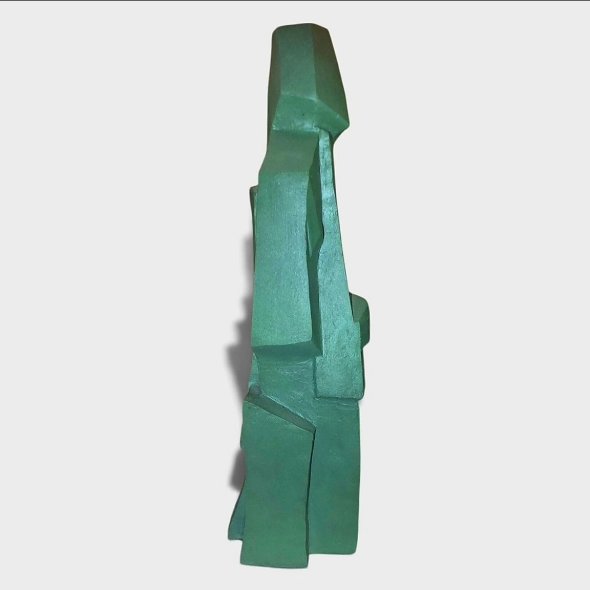 Sculpture cubiste « Bronze Vert » – Jean Pheghé (Circa 1950)