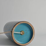 Black and Turquoise Ceramic Table Lamp by Avino Bagni, Italy, 1960s