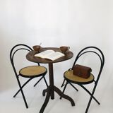 Pair chairs bistro folding canages