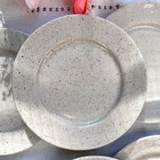 Set of 6 speckled grey stoneware plates 1970
