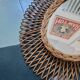 Oval rattan mirror