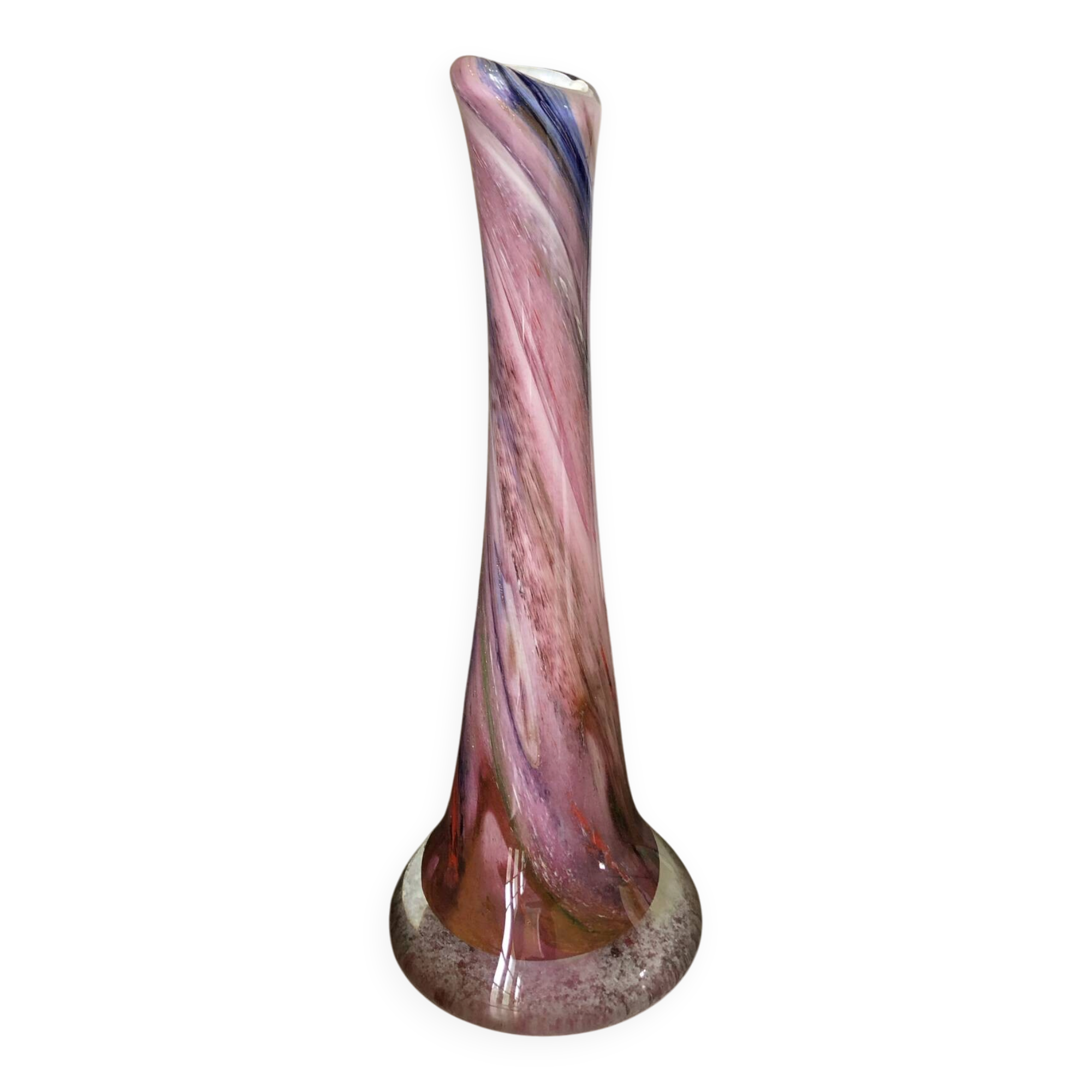 Vase tube en verre soufflé multi couleurs