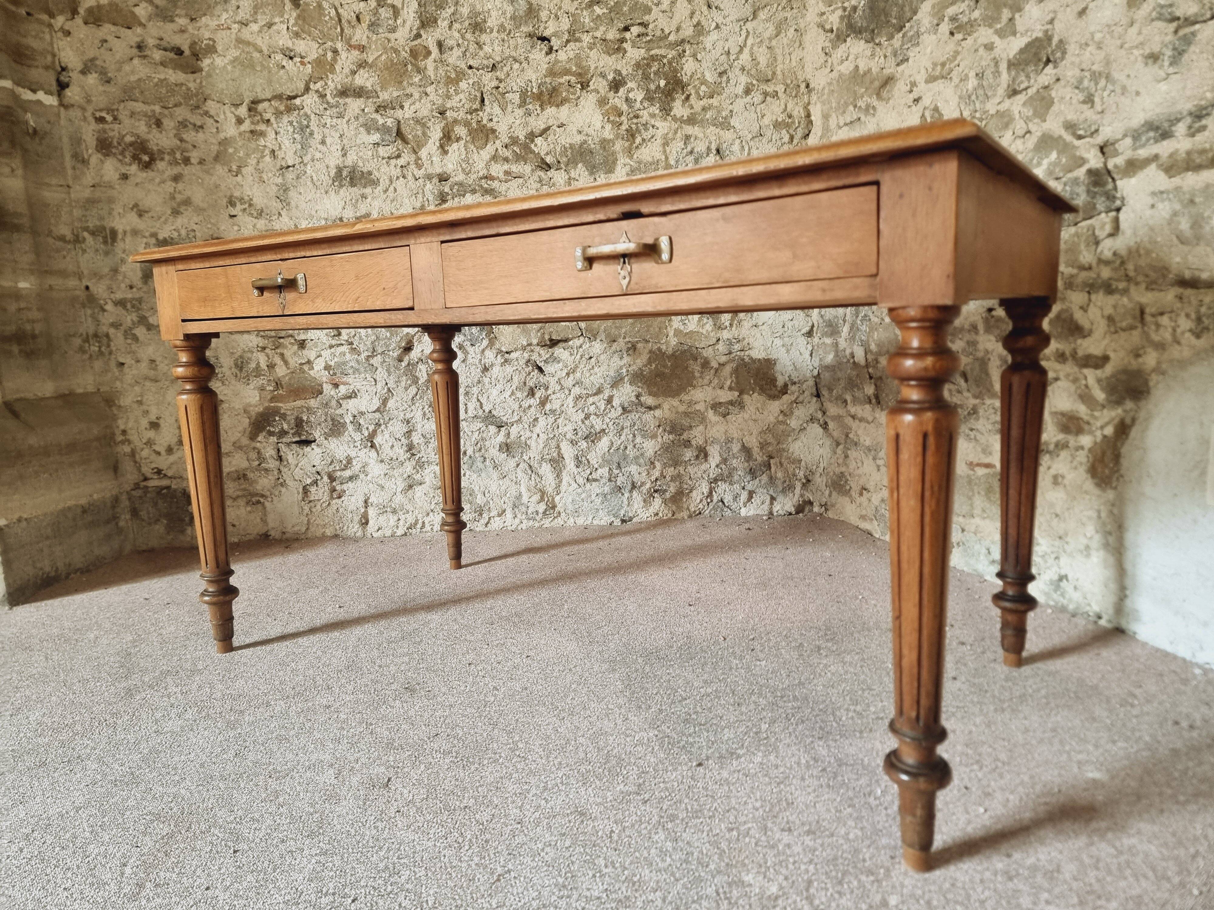Antique Oak Table – 1930s Desk or Dining Table