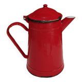 Cafetière en tôle émaillée rouge
