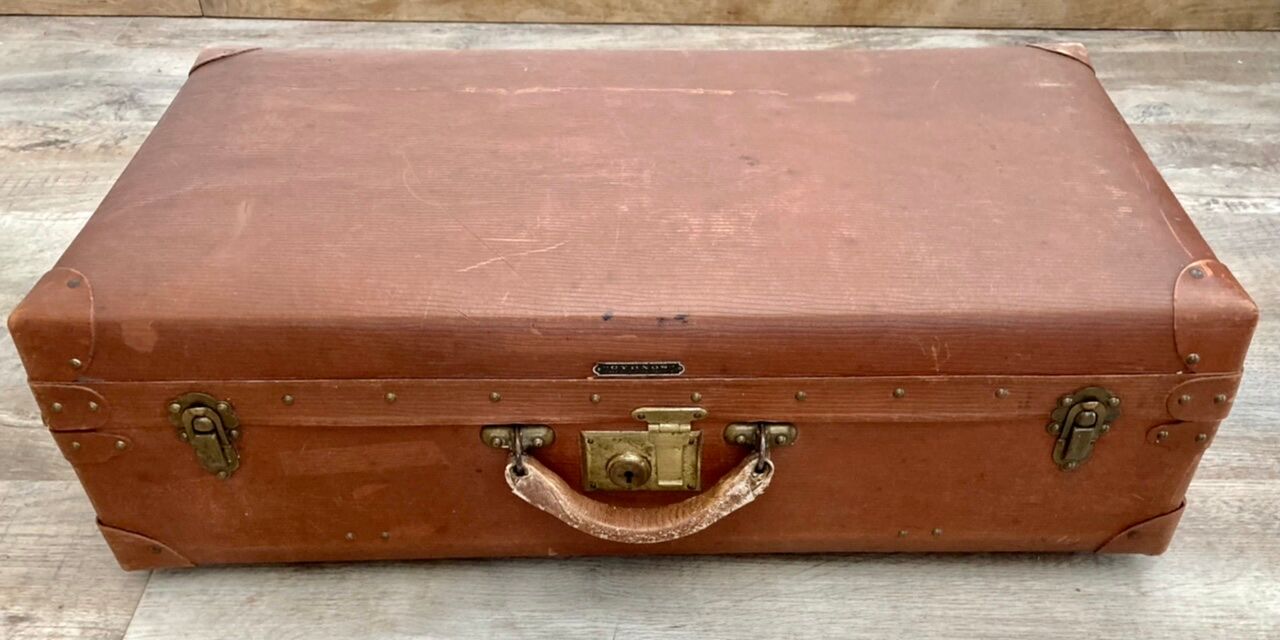 Old brown suitcase