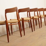 6 x vintage dining chairs | Niels Otto Møller | Model 75 | Teak