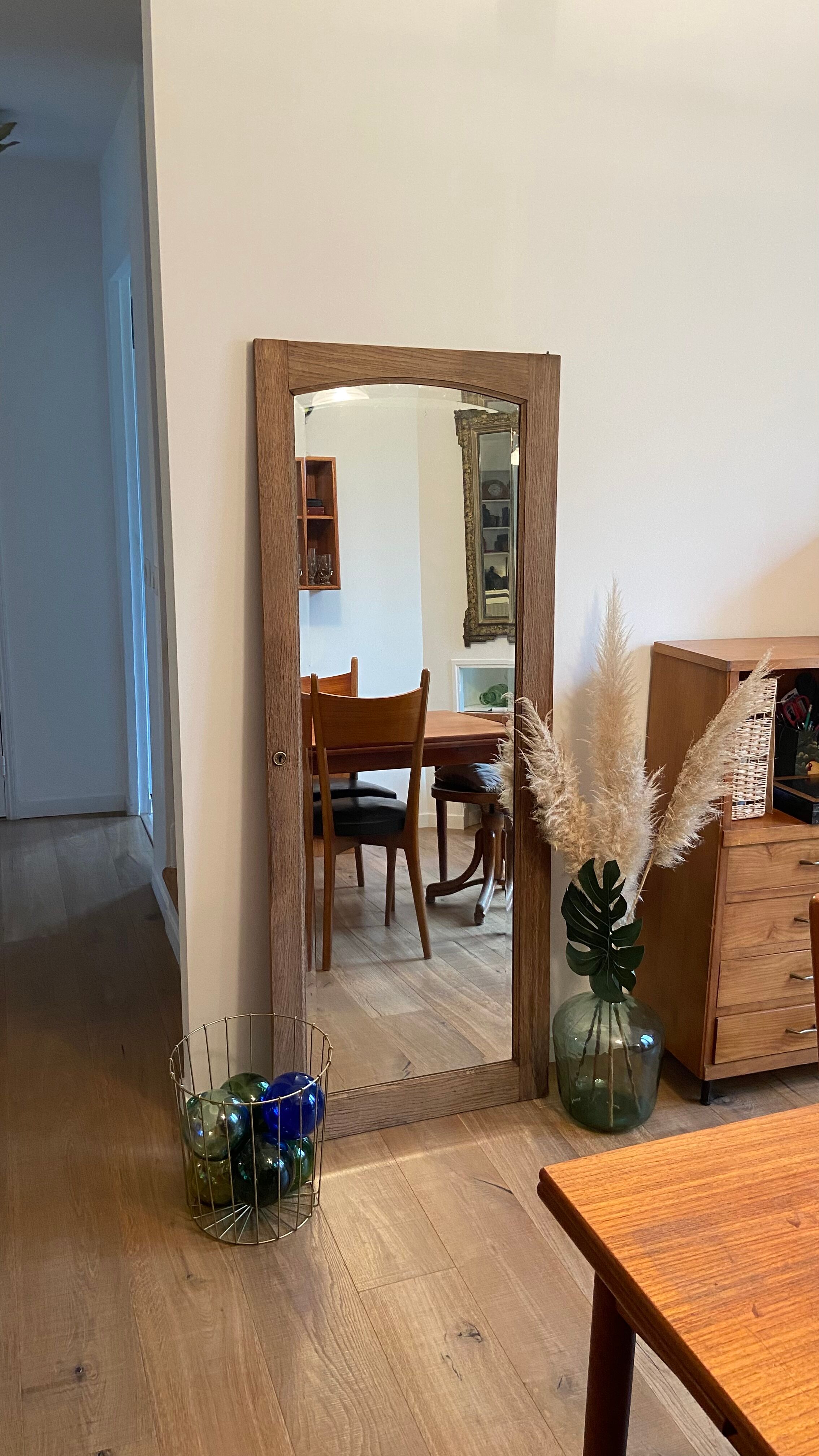 Beveled mirror 168 x 66 cm - 1950