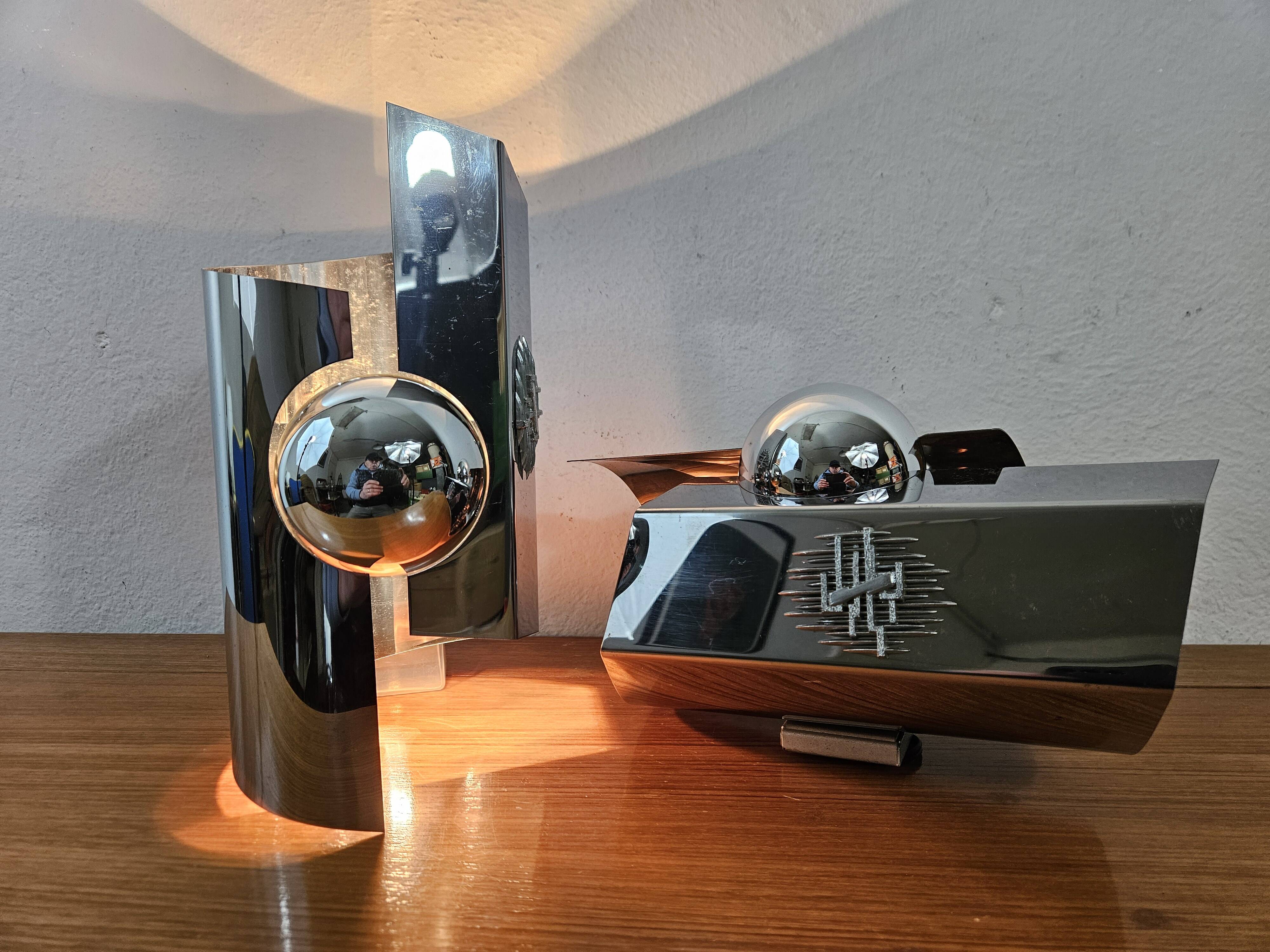 Vintage chrome wall lights - 70'S design