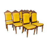 Suite de 9 chaises en noyer époque Napoléon lll XlXth