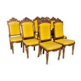 Suite de 9 chaises en noyer époque Napoléon lll XlXth