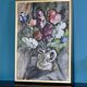Original Swedish oil on canvas from the mid-century "Vase" by I Franke (1913-1999) - Framed