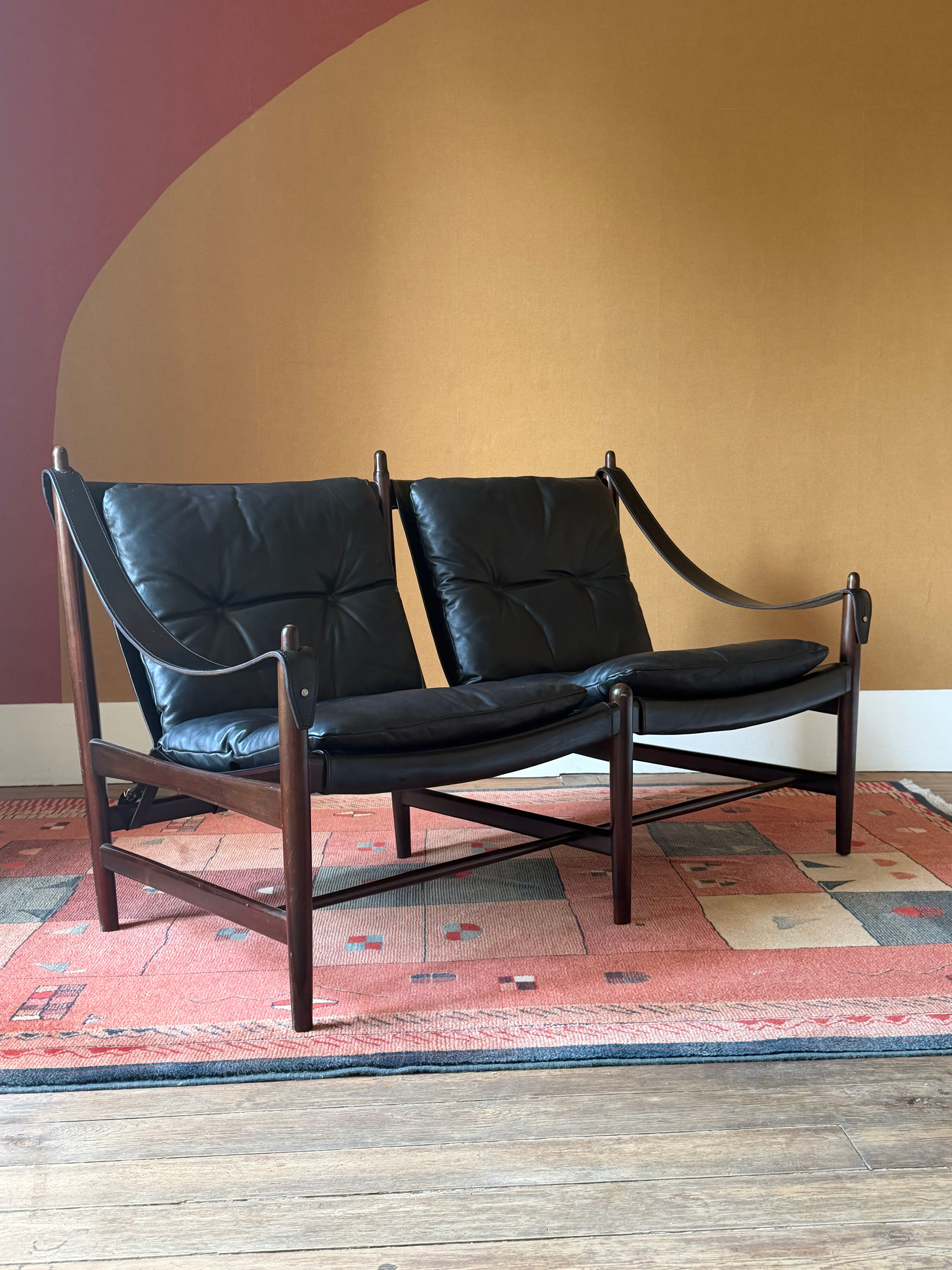 Canapé Banquette safari 2 places scandinave cuir