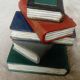 Hold pile holder of books carved wood trompe l oeil