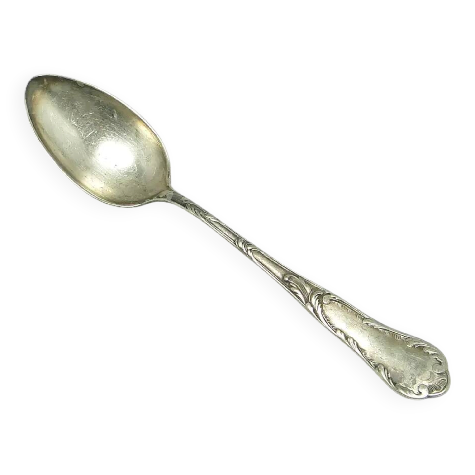 Sugar spoon, Art Nouveau, silver-plated brass, Poland, 1930s