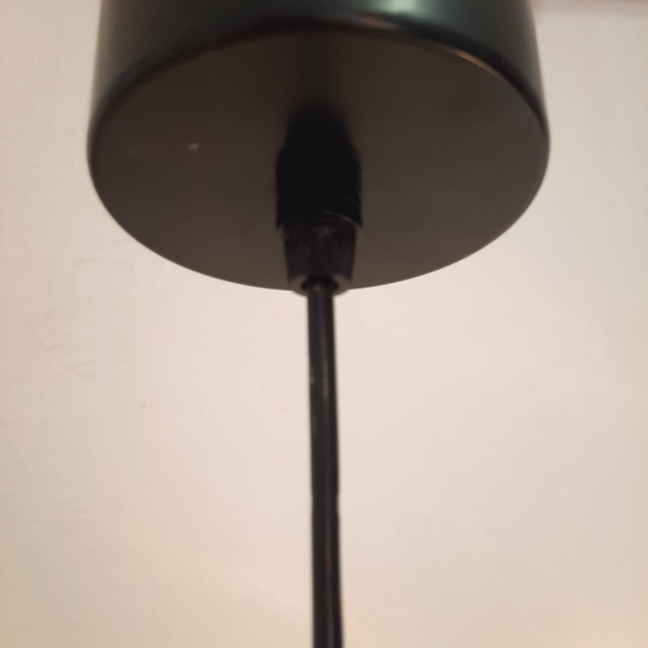 Three vintage suspension lamps, copper aluminum and glass