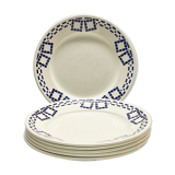 Lot de 6 assiettes plates faïence « P.B. Rochechouart -Limoges- Modèle Anna »