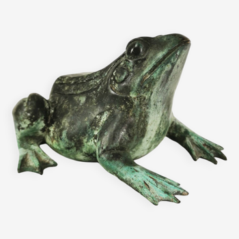 Sculpture-figure d'une grenouille, en bronze, Danemark années 1960.