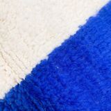 Beni Ouarain Moroccan Berber rug with majorelle blue patterns 1.55x0.96m