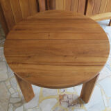 Round table with oiled solid elm extension Regain