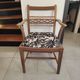 Vintage wooden armchair – Jungle chic fabric seat