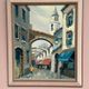 Original Swedish Oil on Canvas –“Market Alley” by B. Komino – Signed – Vintage & Framed –57 × 61 cm