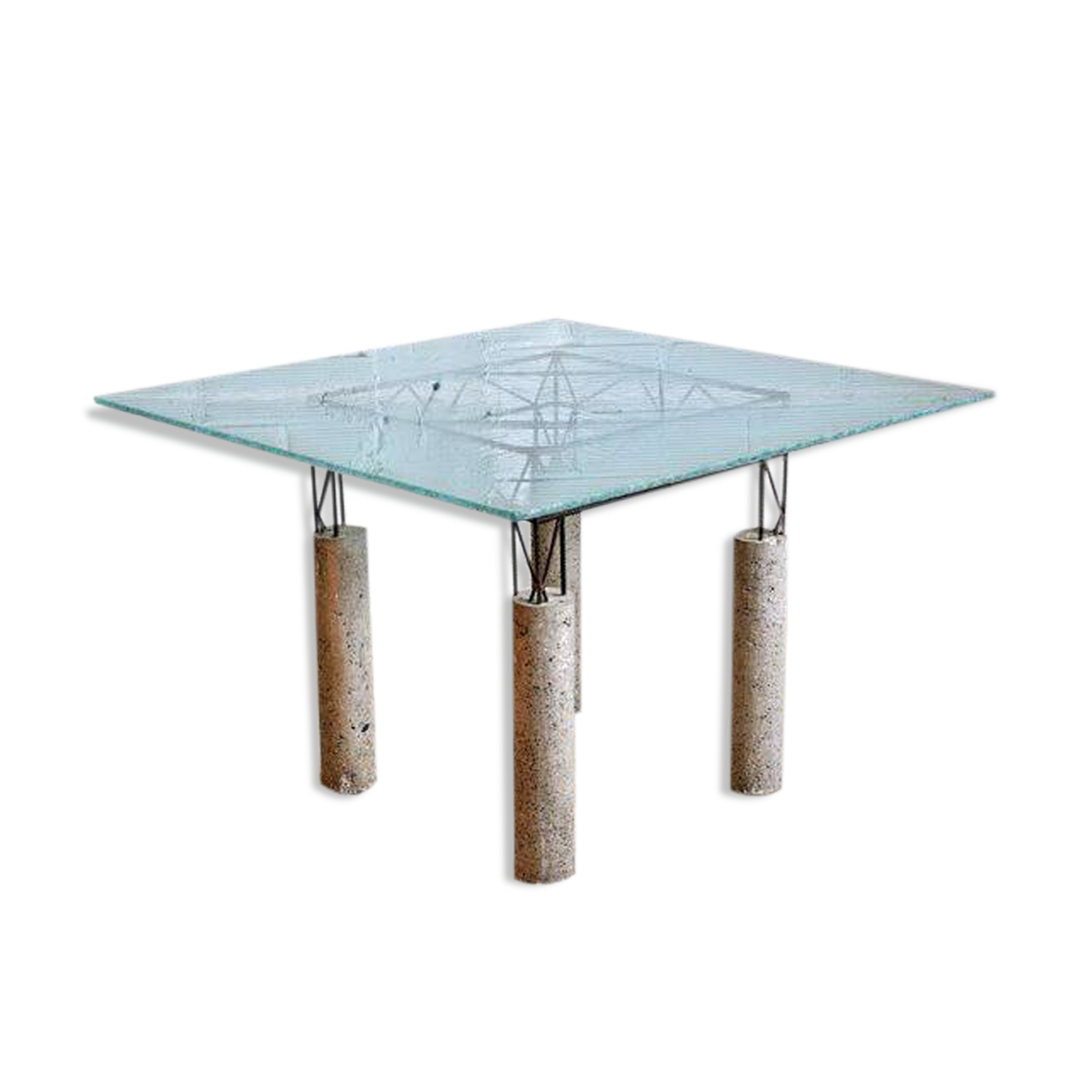 Concrete and ground glass table, Italy 1980's