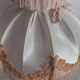 Pair of vintage alabaster lamps in Boudoir style – Fringed lampshade