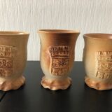 3 Siegburg pottery glasses (Germany)