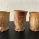 3 verres en poterie de Siegburg (Allemagne)