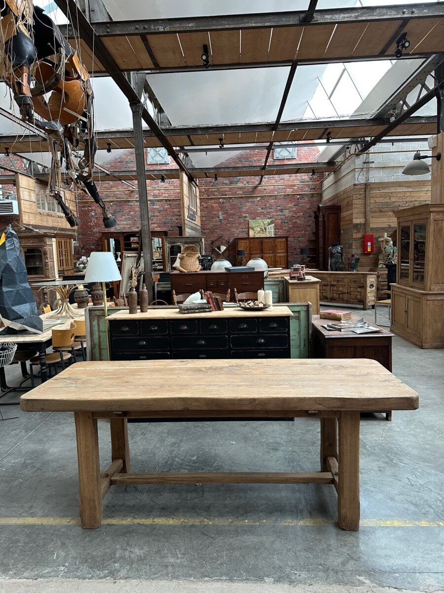 Solid oak campaign table