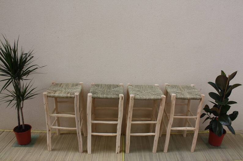 4 Moroccan handmade stools 60x30cm