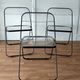 Series of 3 black and transparent Plia chairs Giancalo Piretti for Castelli, 1980.