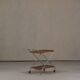 Chariot de bar vintage en aluminium et plastique, Italie années 1970
