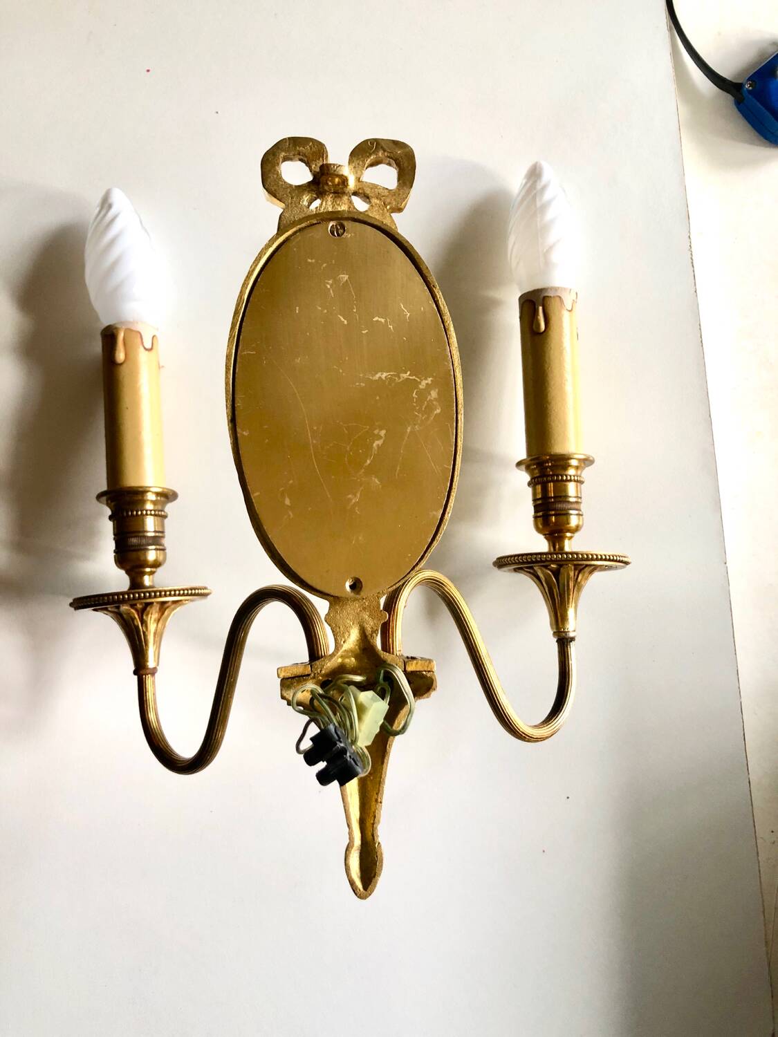 Louis XVI Wall Lamp Lucien Gau Mirror