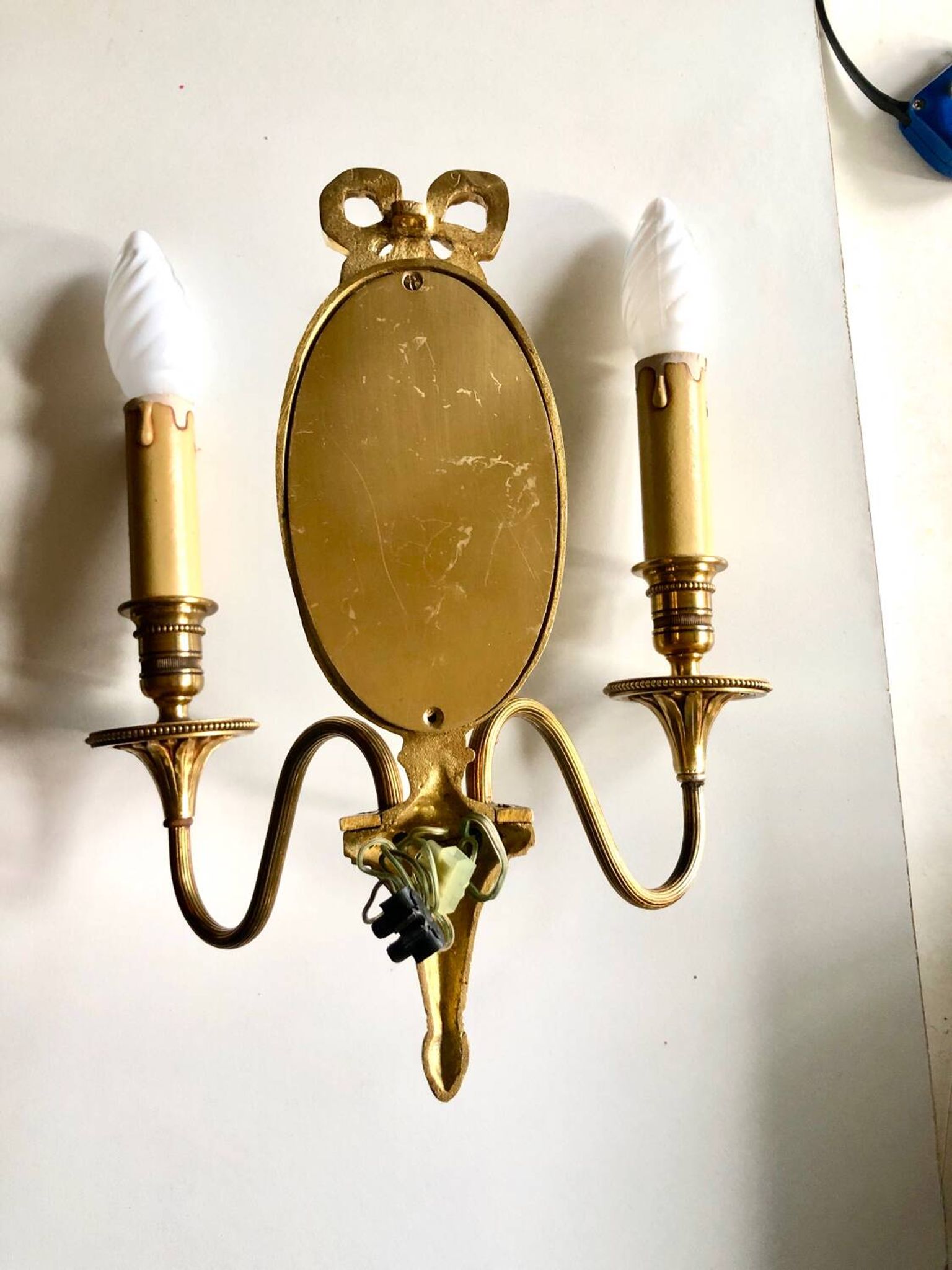 Louis XVI Wall Lamp Lucien Gau Mirror
