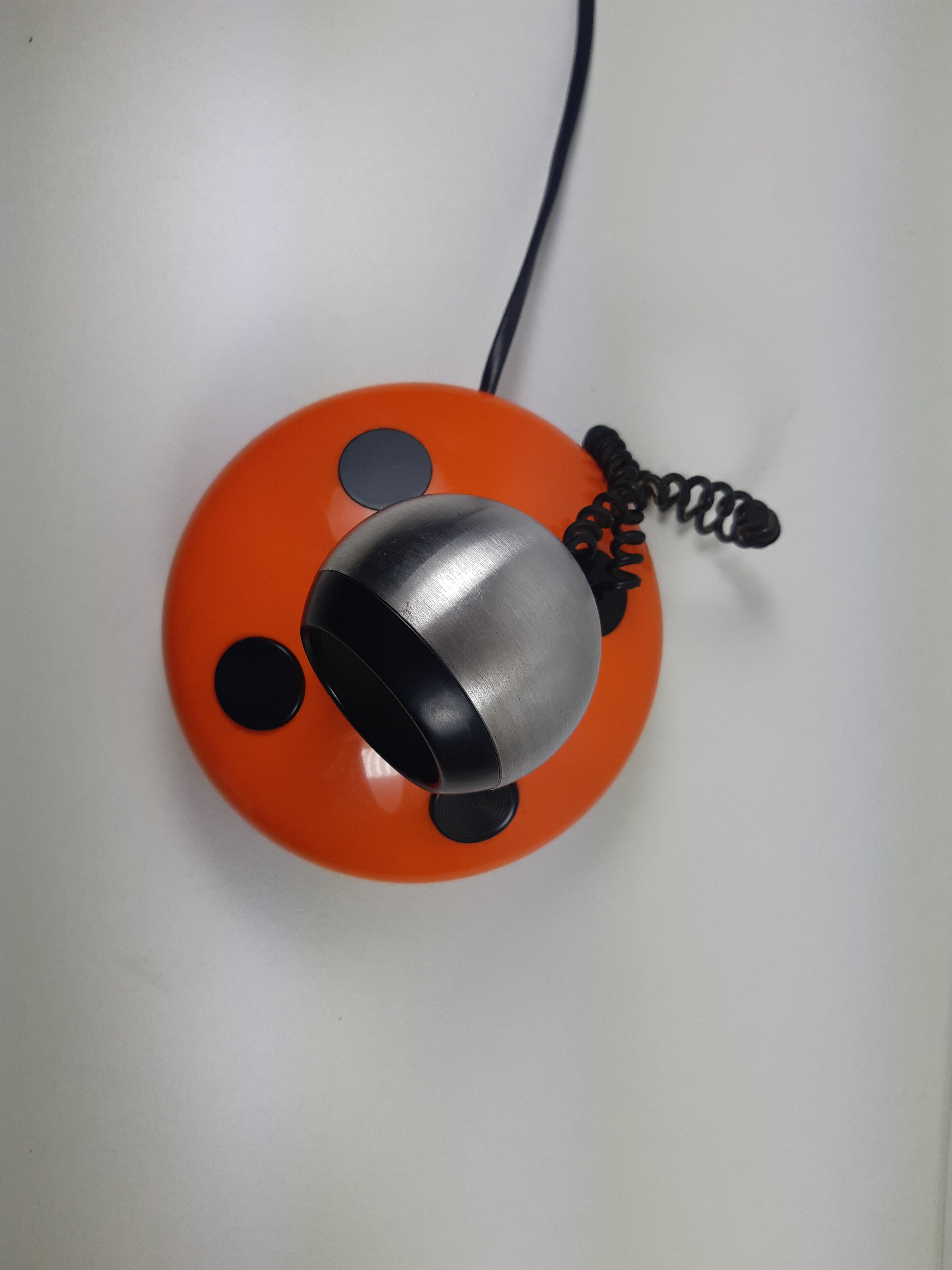 Vintage Orange lamp "Ladybug" years 70 space age OSRAM