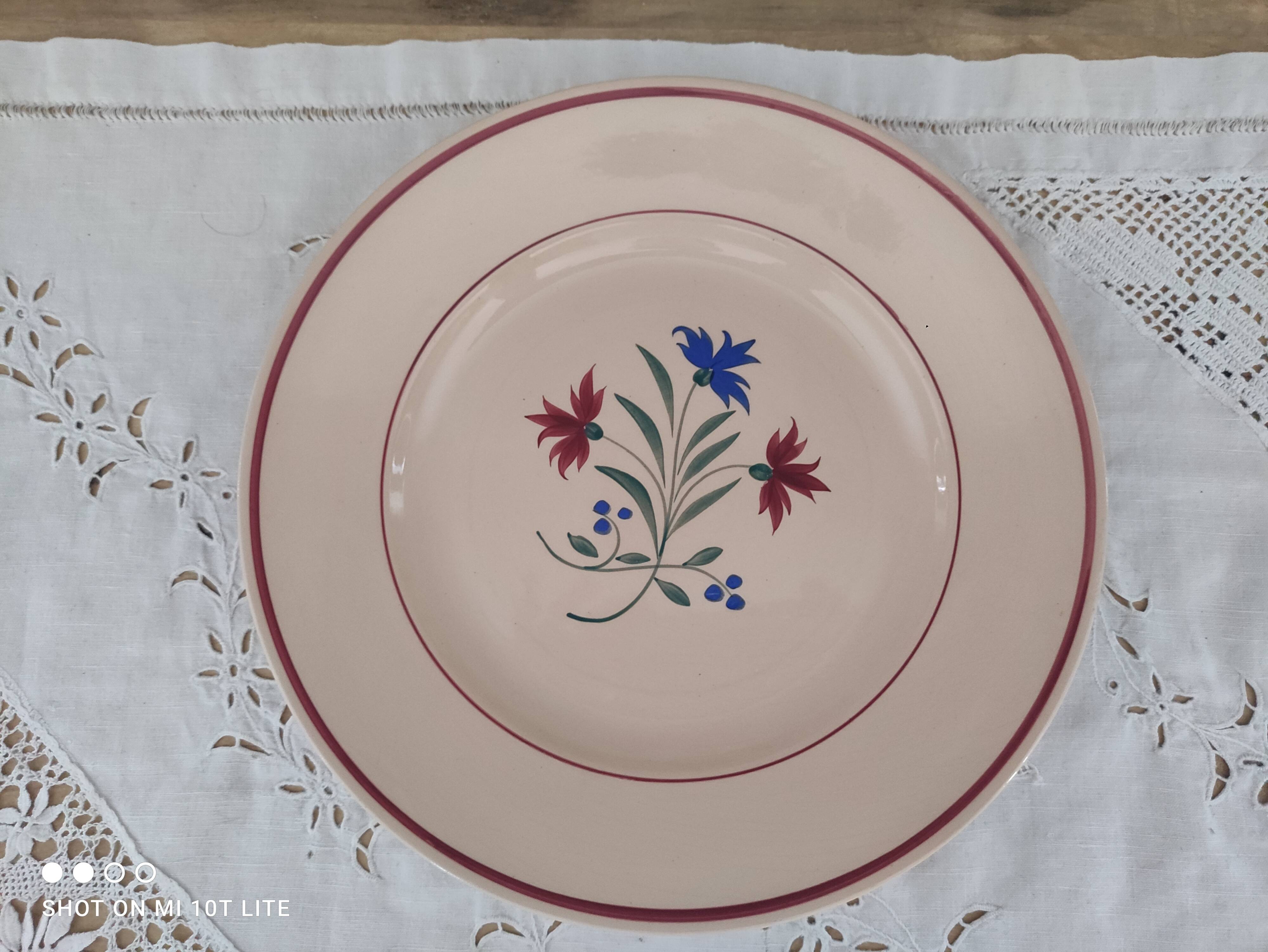 Round dish 30s earthenware K&G Lunéville model Denise