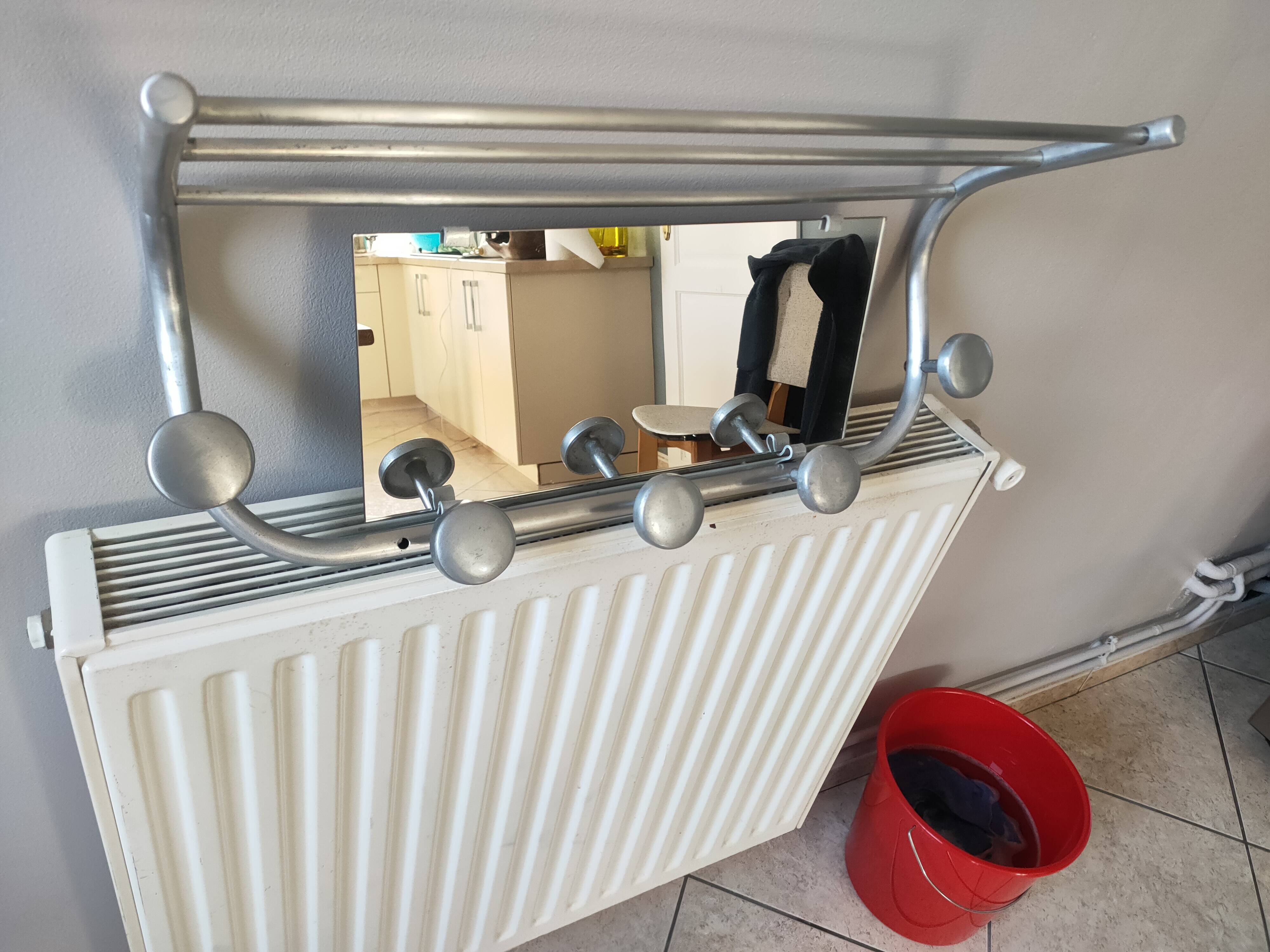 50s aluminum coat rack