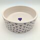 Ceramic bowl with small blue hearts and lead-free paint