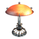 Important Stylized Wrought Iron Lamp with Glass Dome, c. 1930