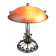 Important Stylized Wrought Iron Lamp with Glass Dome, c. 1930