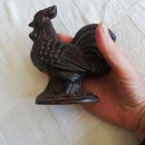 Decorative cast iron rooster bookend
