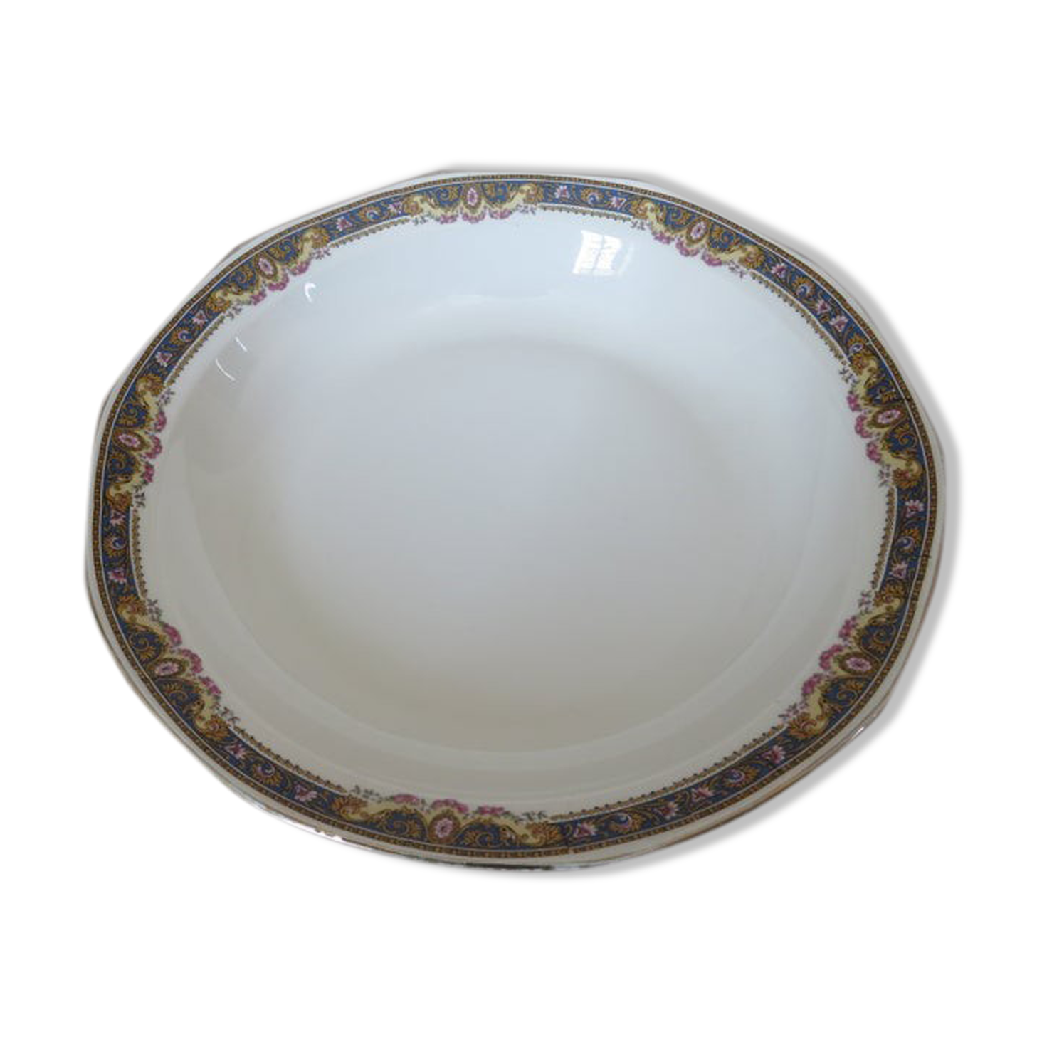 Hollow dish " jean boyer " limoges porcelain, floral pattern 20 years