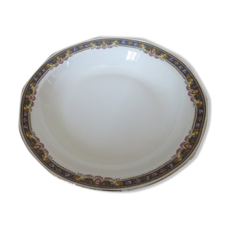 Plat creux " jean boyer " porcelaine de limoges, motif floral années 20