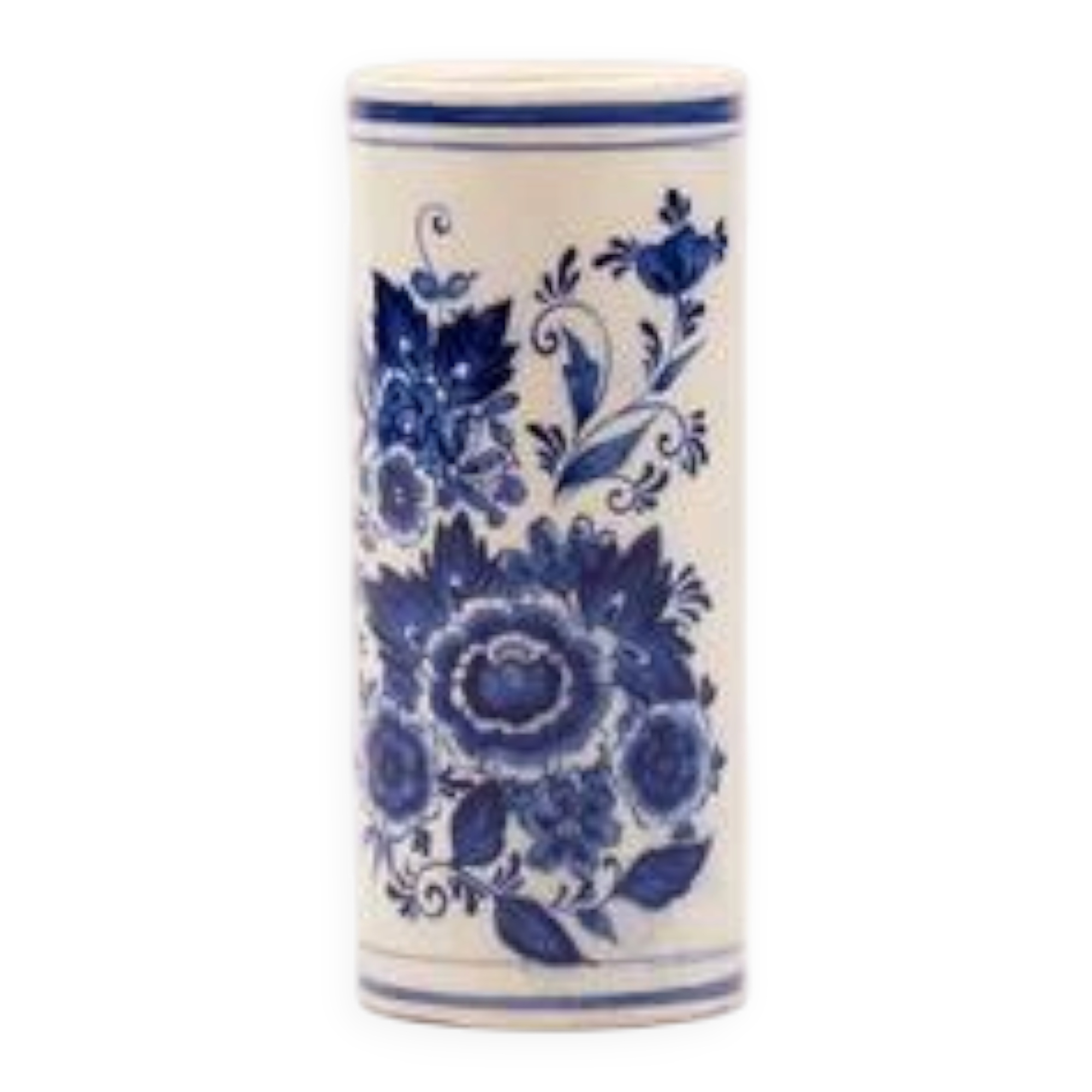 Vintage cylindrical vase in Delft blue pottery - Royal Delfts Blauw - H 15 cm