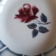 Red rose bowl art deco dolphin Digoin Sarreguemines
